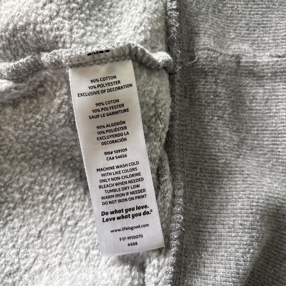 Life Is Good Sweatshirt Hoodie Size XL Stormy Seas Shape Strong Sailors Gray - Picture 7 of 8